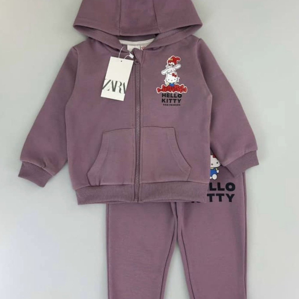 Zara Kids Matching Set in Purple with Hello Kitty